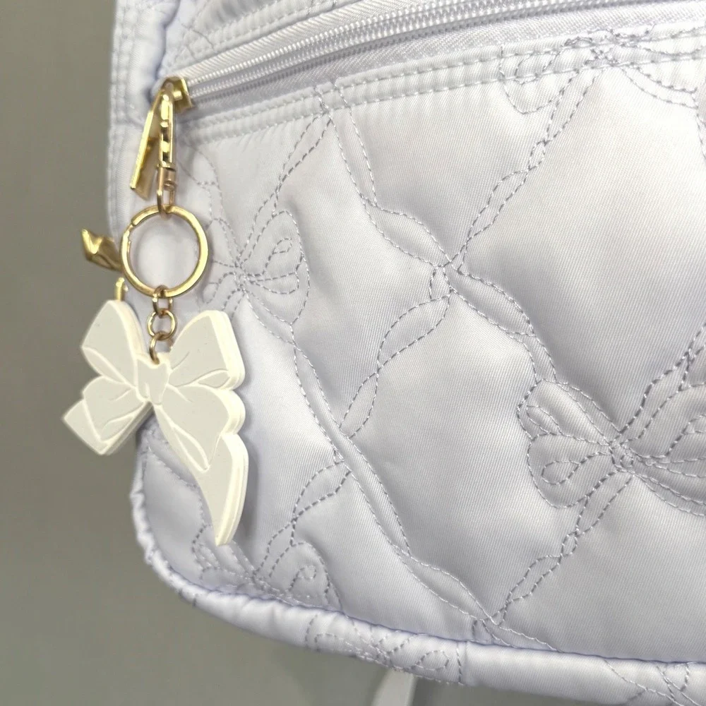 LoveShackFancy x Target Backpack Quilted Floral Bow Rosettes Ditsy Breezy Blue